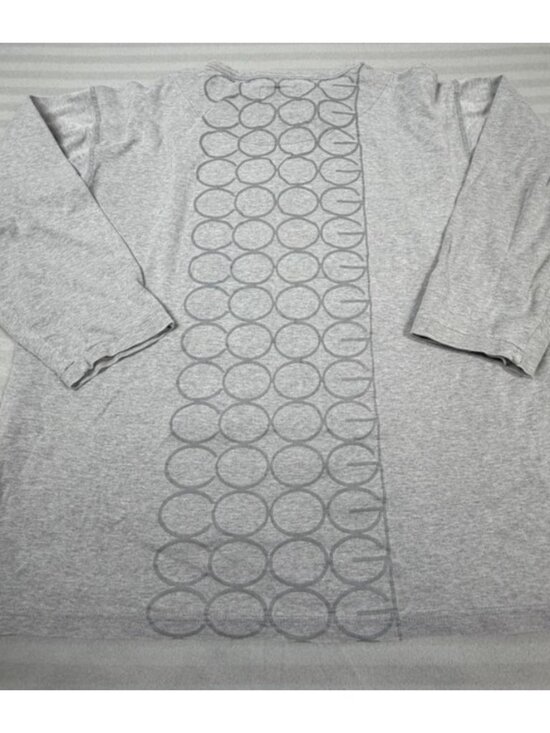 Coogi Shirt Mens Large Gray Long Sleeve Crewneck Circle Pattern Graphic Logo - Picture 2 of 9